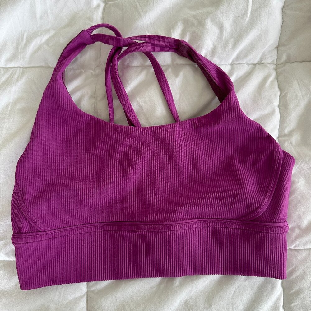 NWOT lululemon Energy Longline Bra Medium Support in Vivid Plum